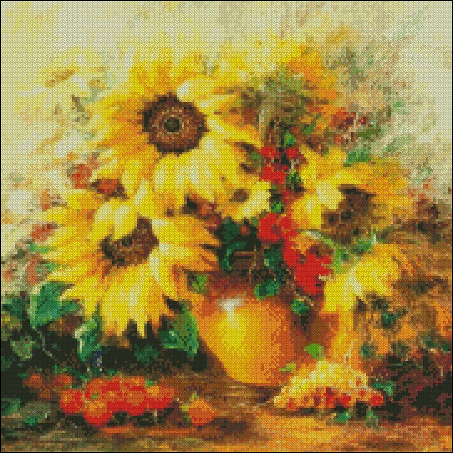 Sunflowers Collection 2 - Counted Cross Stitch Patterns Embroidery Crafts Needlework DIY Chart DMC Color