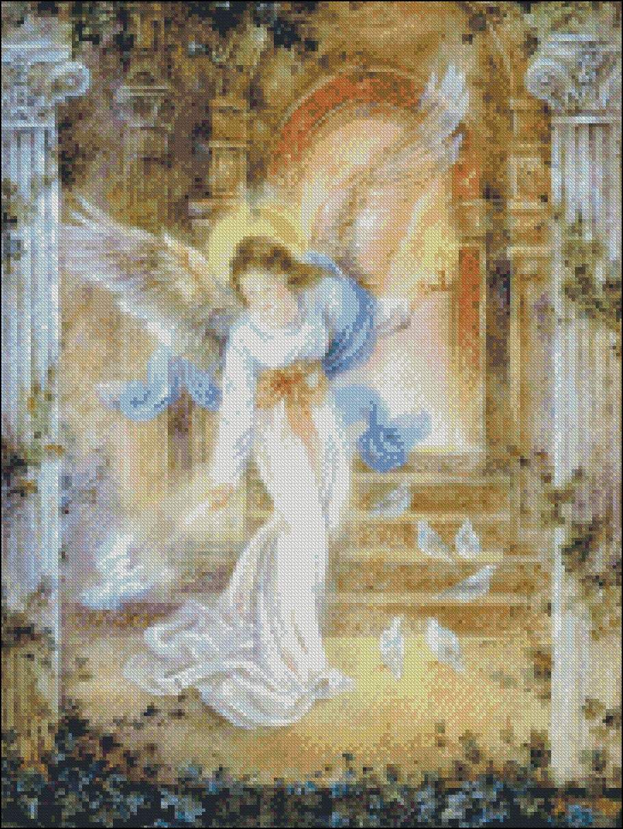 Angel of Light - Counted Cross Stitch Patterns Embroidery Crafts Needlework DIY Chart DMC Color