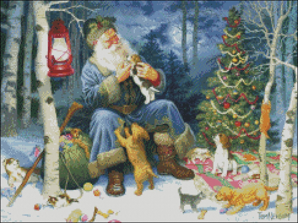 Santa Claus 2-7 - Counted Cross Stitch Patterns Embroidery Crafts Needlework DIY Chart DMC Color