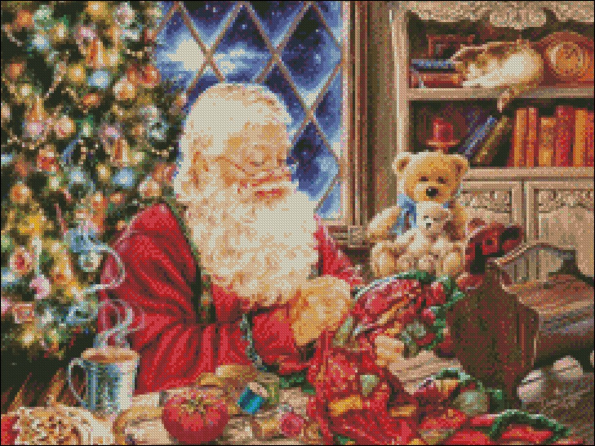 Santa Sew Sweet - Counted Cross Stitch Patterns Embroidery Crafts Needlework DIY Chart DMC Color