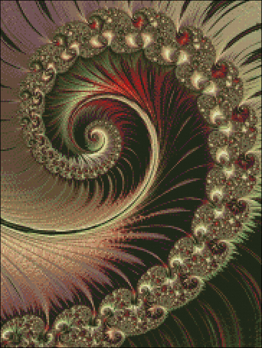 Fractal Spiral 3 - Counted Cross Stitch Patterns Embroidery Crafts Needlework DIY Chart DMC Color