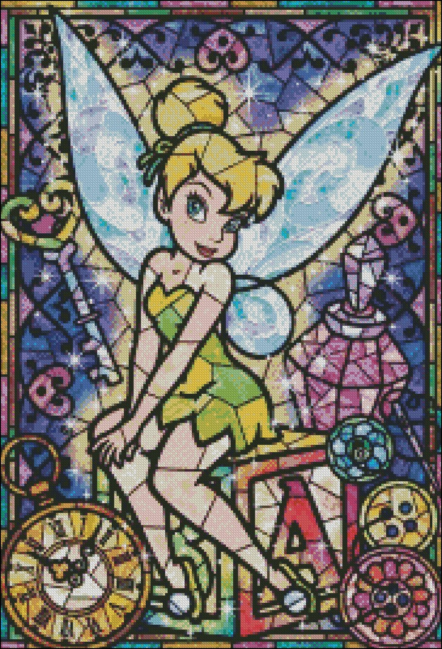 Characters Stained Glass 2-6 - Counted Cross Stitch Patterns Embroidery Crafts Needlework DIY Chart DMC Color