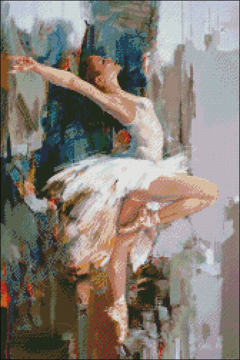 Ballerina - Counted Cross Stitch Patterns Embroidery Crafts Needlework DIY Chart DMC Color