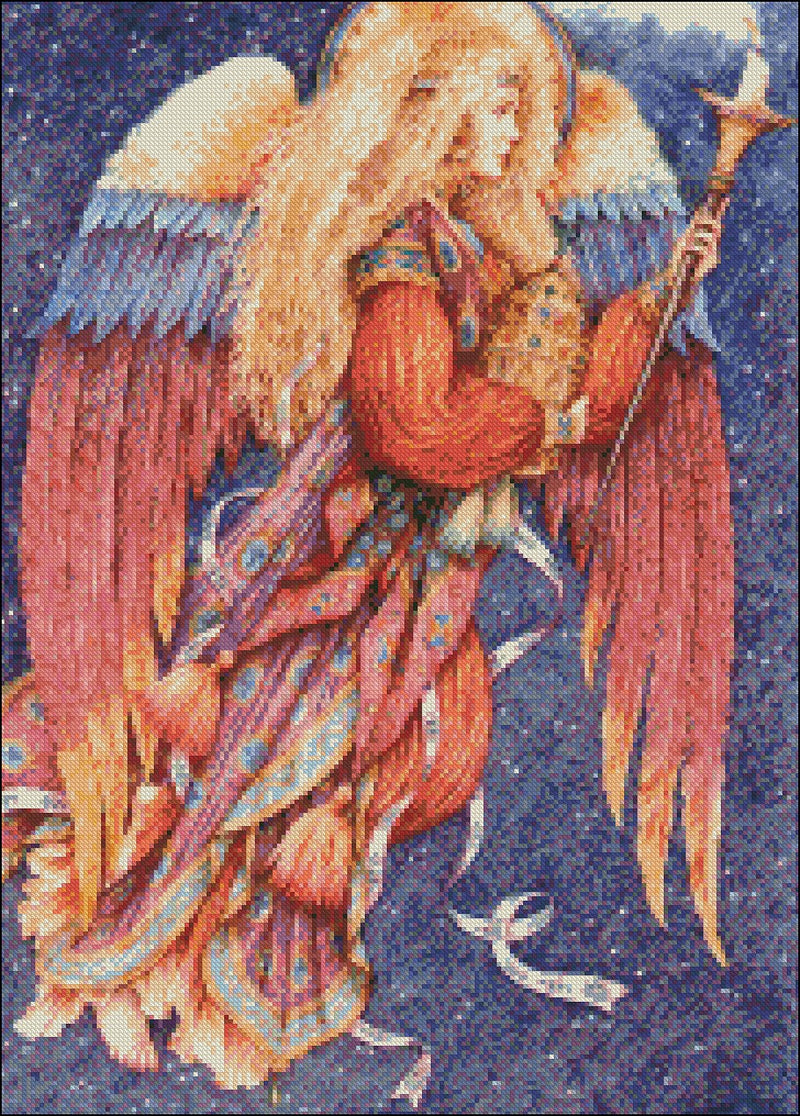 Torch Angel - Counted Cross Stitch Patterns Embroidery Crafts Needlework DIY Chart DMC Color