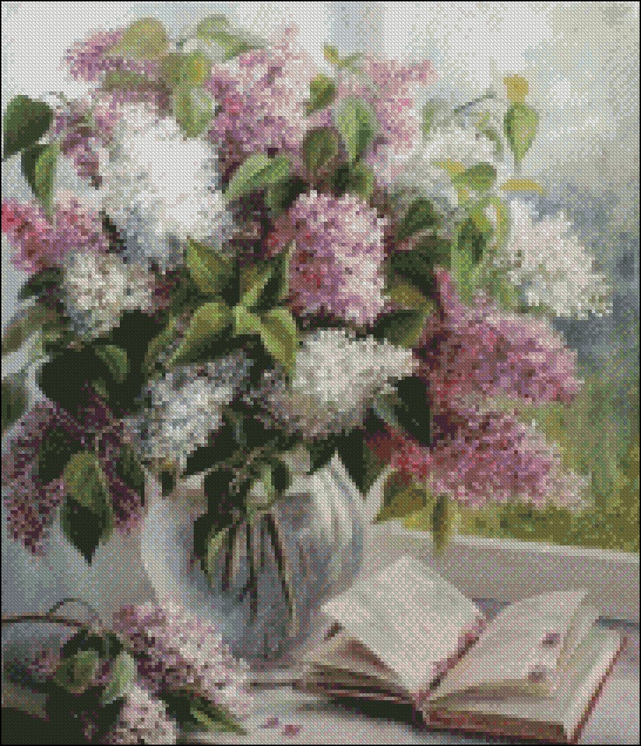 Lilac Collection 2-3 - Counted Cross Stitch Patterns Embroidery Crafts Needlework DIY Chart DMC Color