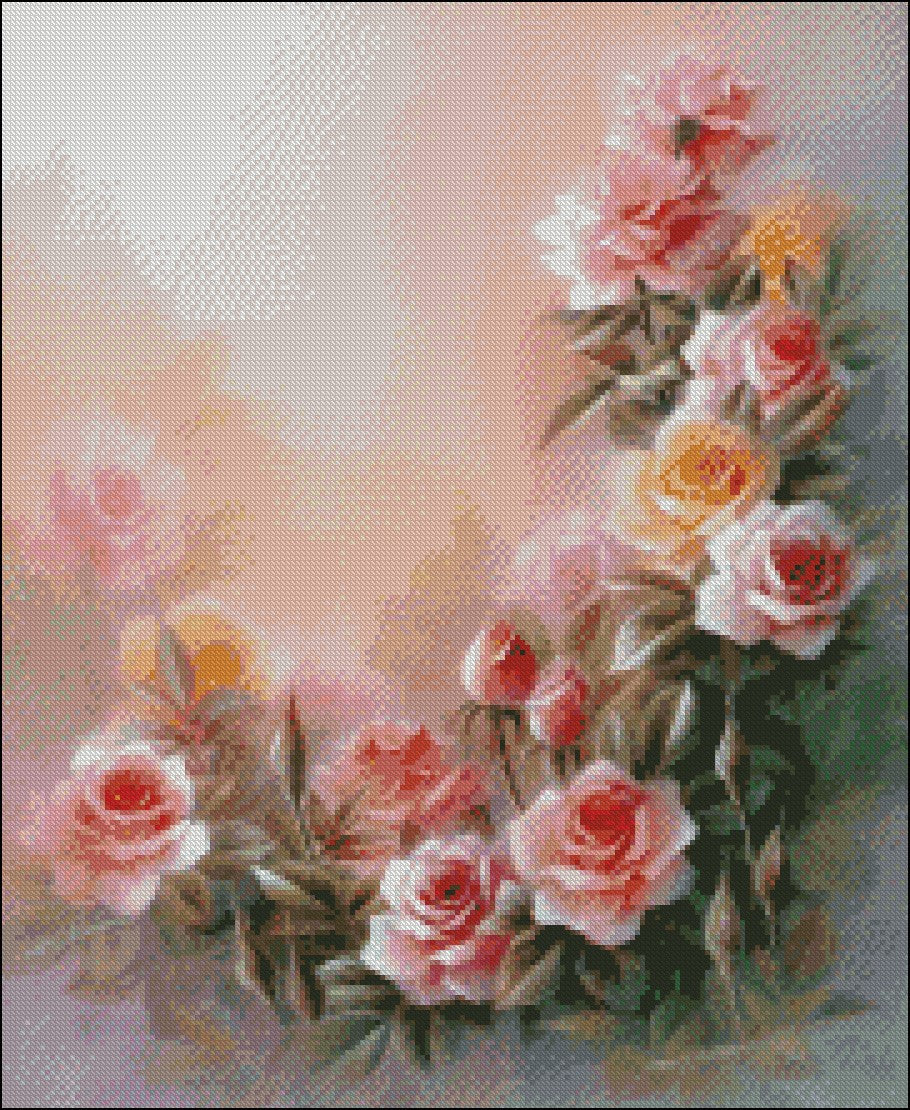 Flower Collection 1 - Counted Cross Stitch Patterns Embroidery Crafts Needlework DIY Chart DMC Color