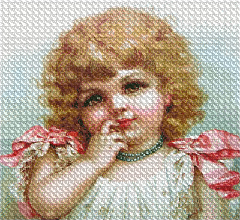 Sweet Girl - Counted Cross Stitch Patterns Embroidery Crafts Needlework DIY Chart DMC Color