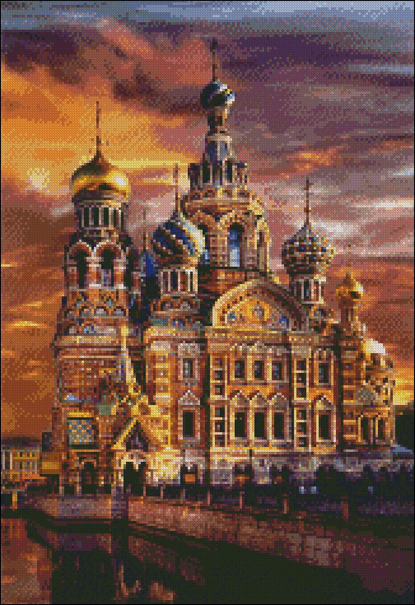 Cathedral of St. Petersburg - Counted Cross Stitch Patterns Embroidery Crafts Needlework DIY Chart DMC Color