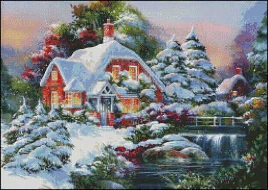 A Cottage 5 - Counted Cross Stitch Patterns Embroidery Crafts Needlework DIY Chart DMC Color