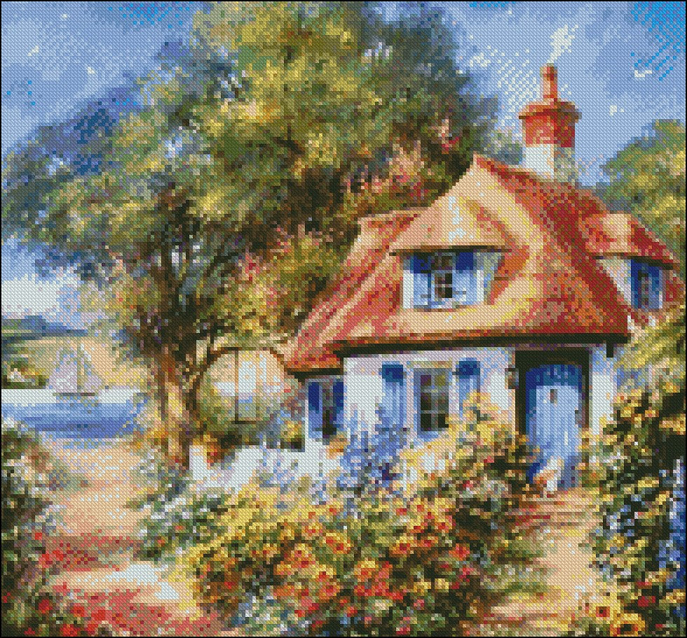 Bradley Bungalow - Counted Cross Stitch Patterns Embroidery Crafts Needlework DIY Chart DMC Color