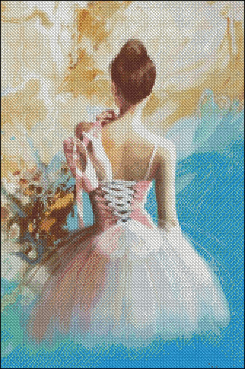 Ballerina's Back - Counted Cross Stitch Patterns Embroidery Crafts Needlework DIY Chart DMC Color