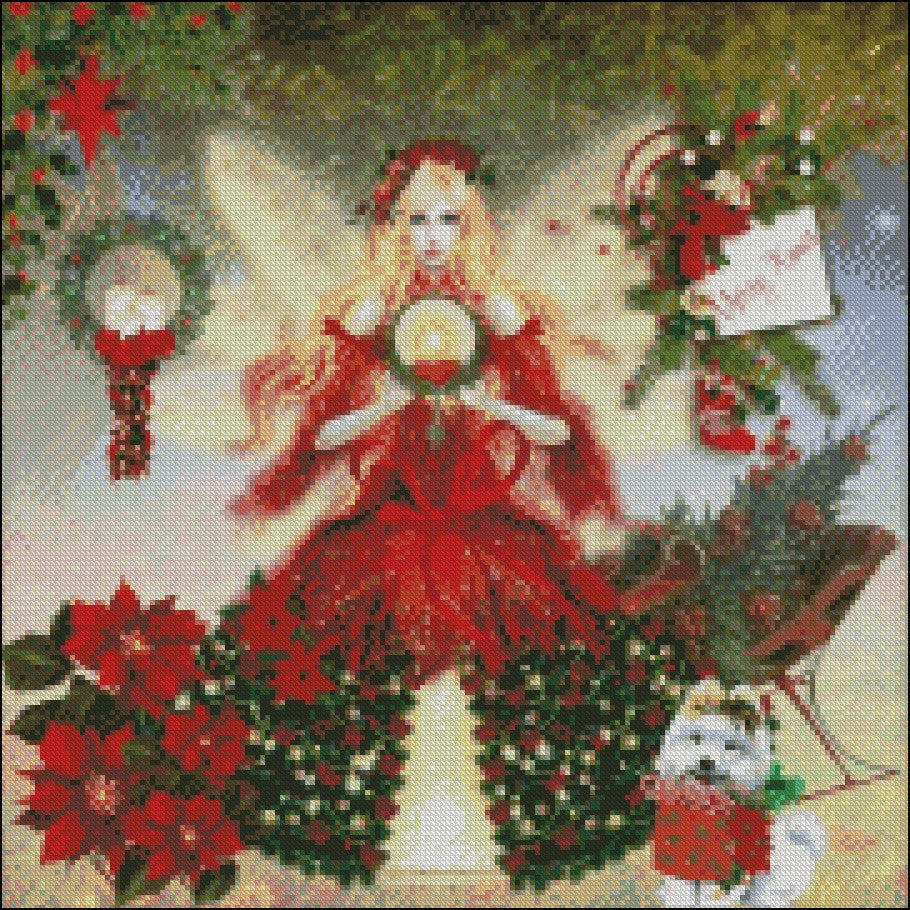 Christmas Fairy - Counted Cross Stitch Patterns Embroidery Crafts Needlework DIY Chart DMC Color