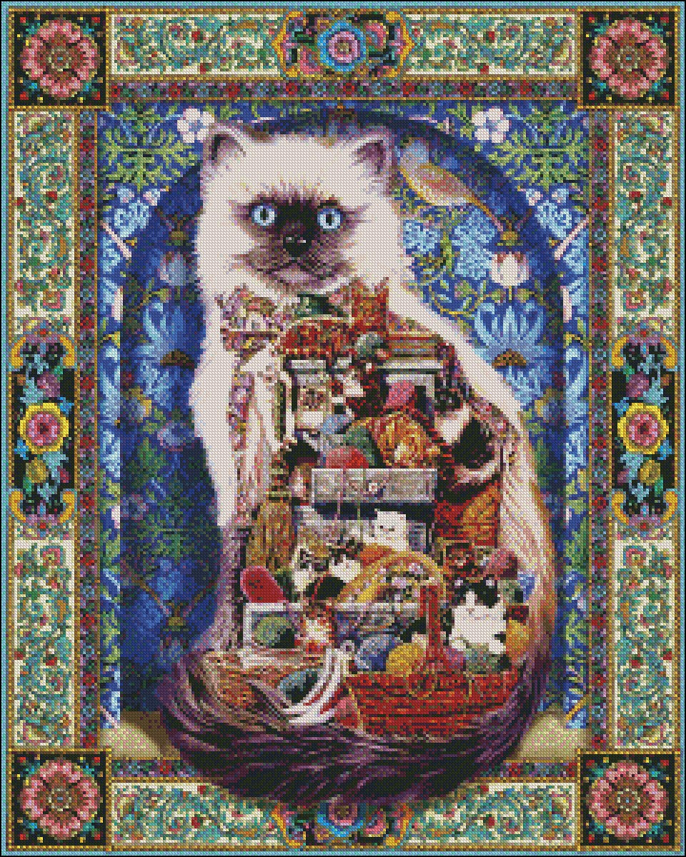 Cats Galore - Counted Cross Stitch Patterns Embroidery Crafts Needlework DIY Chart DMC Color