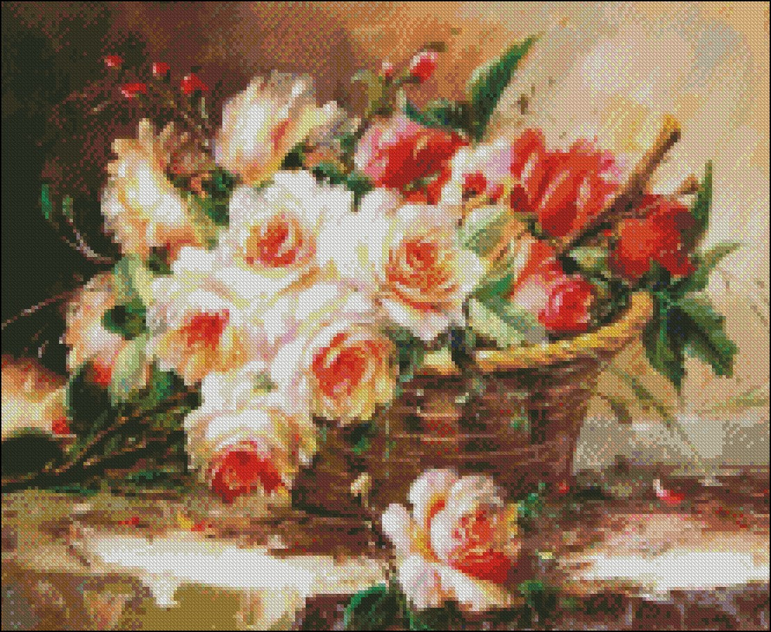 Bouquet - Counted Cross Stitch Patterns Embroidery Crafts Needlework DIY Chart DMC Color