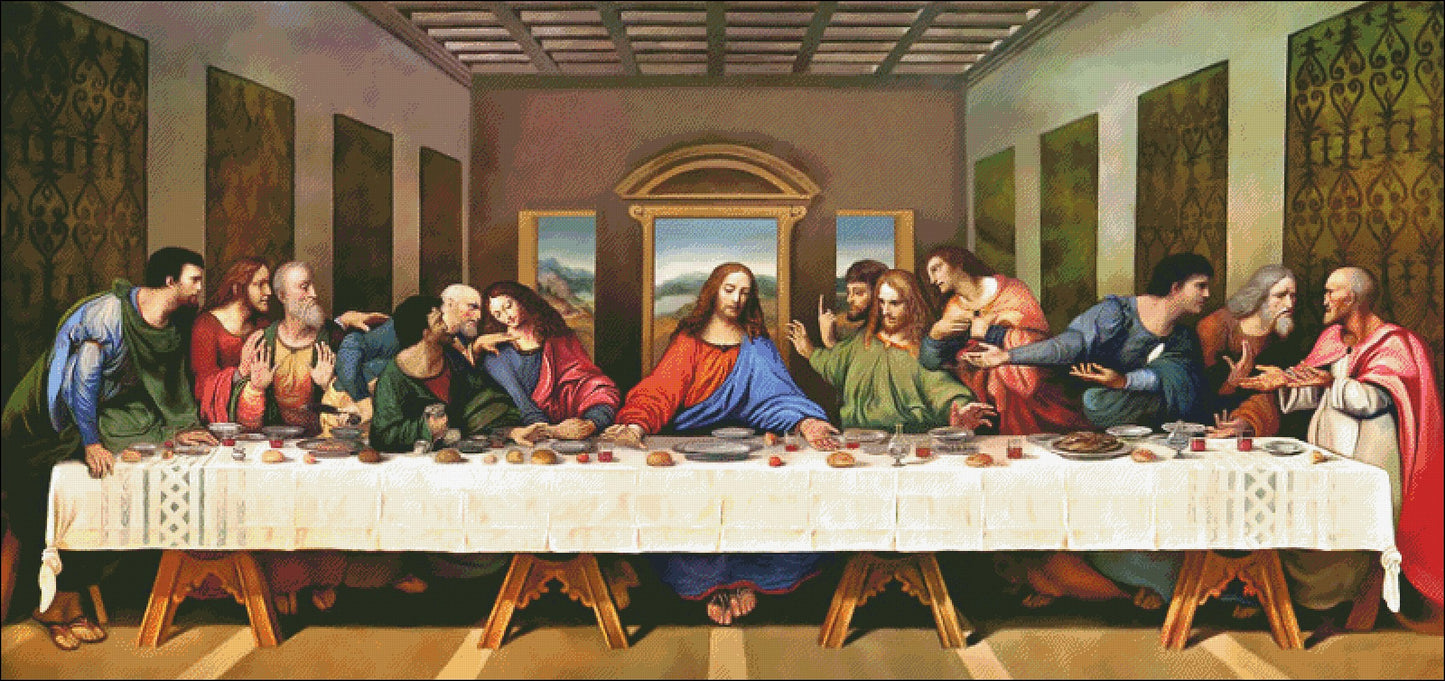 The Last Supper - Counted Cross Stitch Patterns Embroidery Crafts Needlework DIY Chart DMC Color