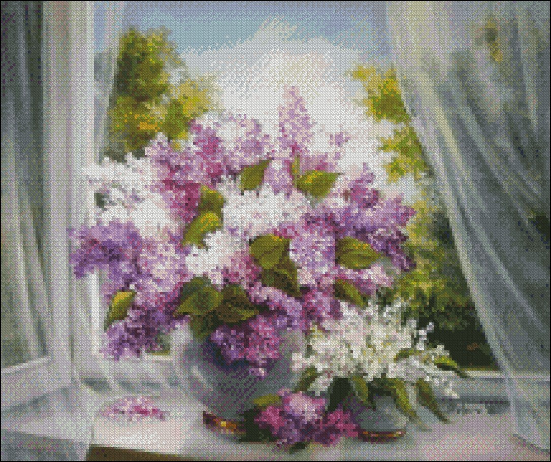 Lilac Collection 1-5 - Counted Cross Stitch Patterns Embroidery Crafts Needlework DIY Chart DMC Color