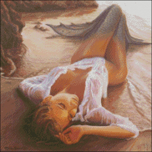 A Mermaid in the Sunset - Counted Cross Stitch Patterns Embroidery Crafts Needlework DIY Chart DMC Color