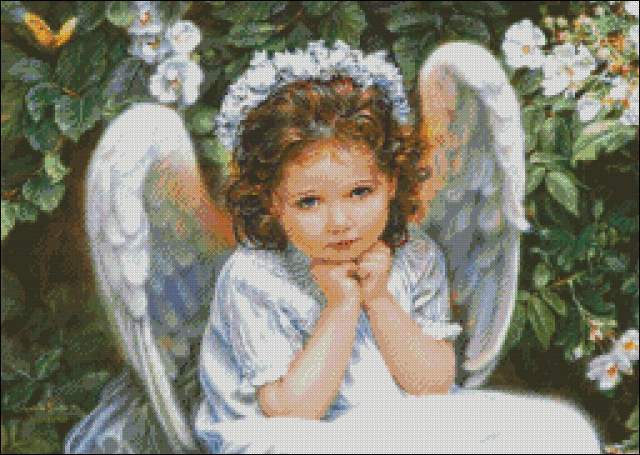 Little Angels 15 - Counted Cross Stitch Patterns Embroidery Crafts Needlework DIY Chart DMC Color