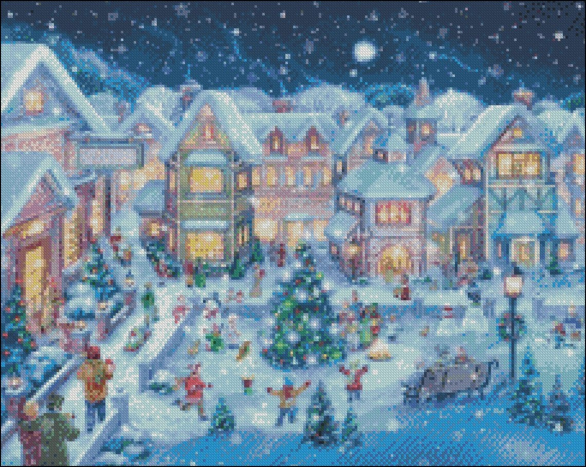 Village Christmas 3 - Counted Cross Stitch Patterns Embroidery Crafts Needlework DIY Chart DMC Color