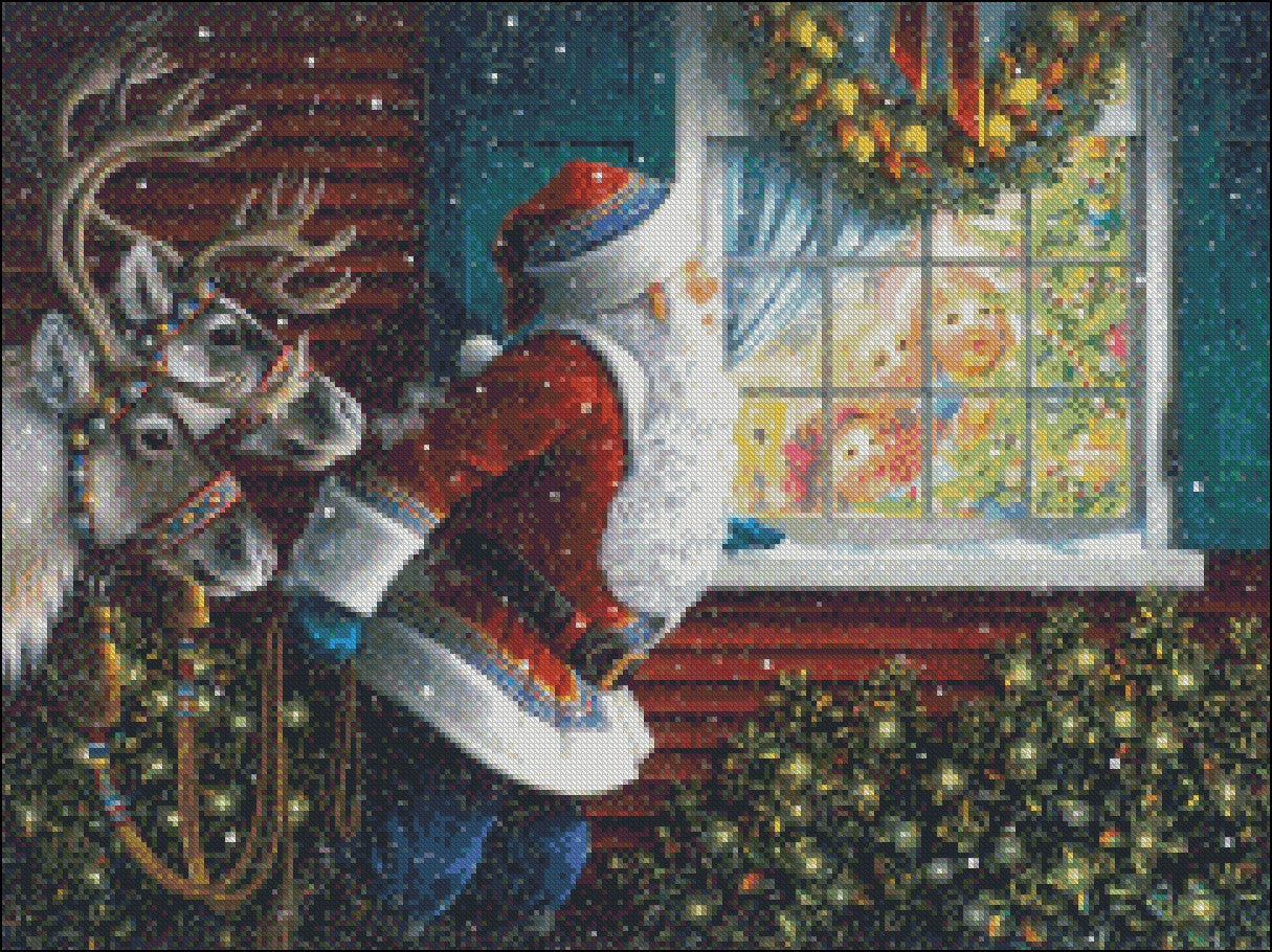 Gifts from Santa - Counted Cross Stitch Patterns Embroidery Crafts Needlework DIY Chart DMC Color