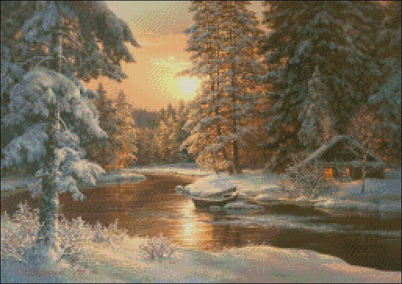 In the Winter Forest - Counted Cross Stitch Patterns Embroidery Crafts Needlework DIY Chart DMC Color