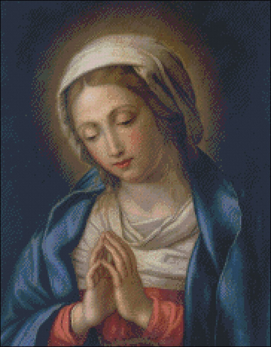 The Virgin at Prayer - Counted Cross Stitch Patterns Embroidery Crafts Needlework DIY Chart DMC Color