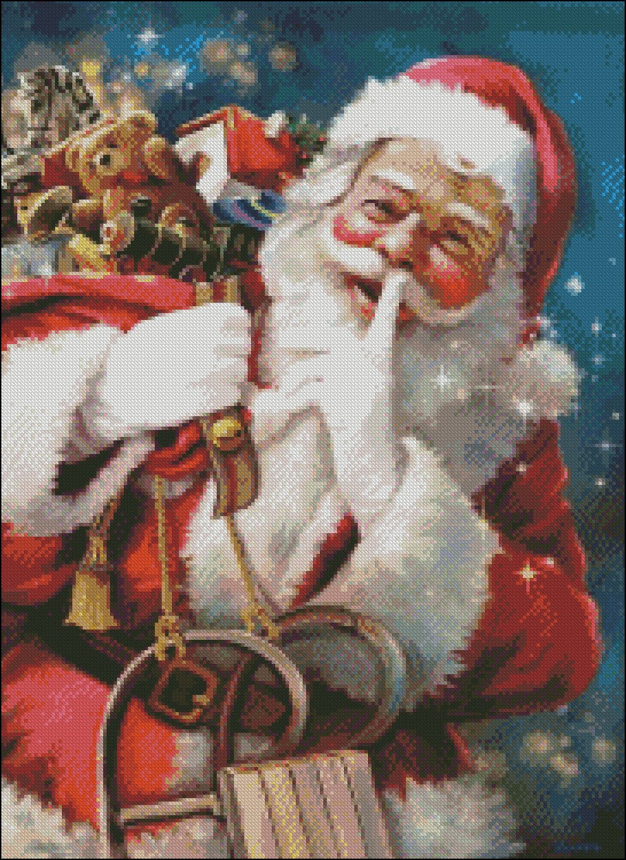 Santa Claus 3-13 - Counted Cross Stitch Patterns Embroidery Crafts Needlework DIY Chart DMC Color