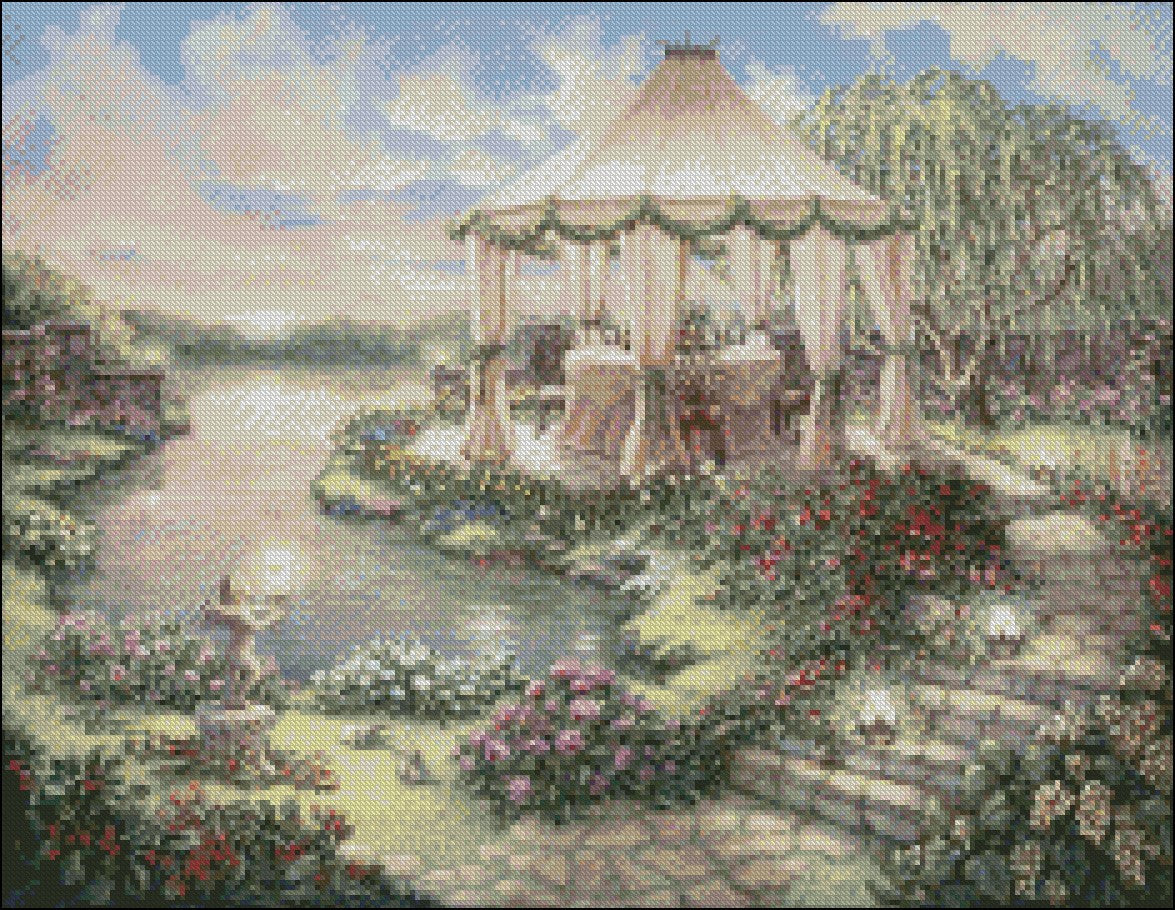 Garden Party - Counted Cross Stitch Patterns Embroidery Crafts Needlework DIY Chart DMC Color