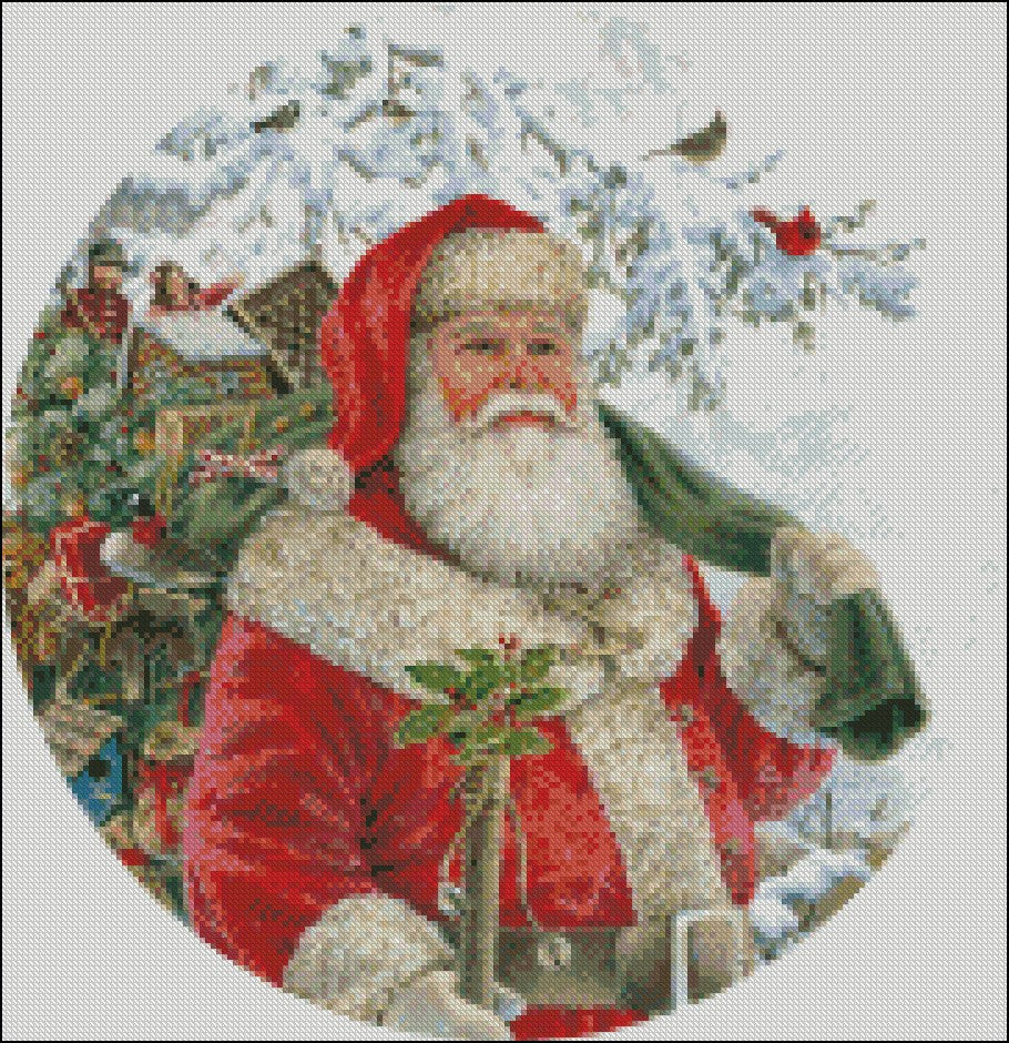 Santa Claus 2 - Counted Cross Stitch Patterns Embroidery Crafts Needlework DIY Chart DMC Color