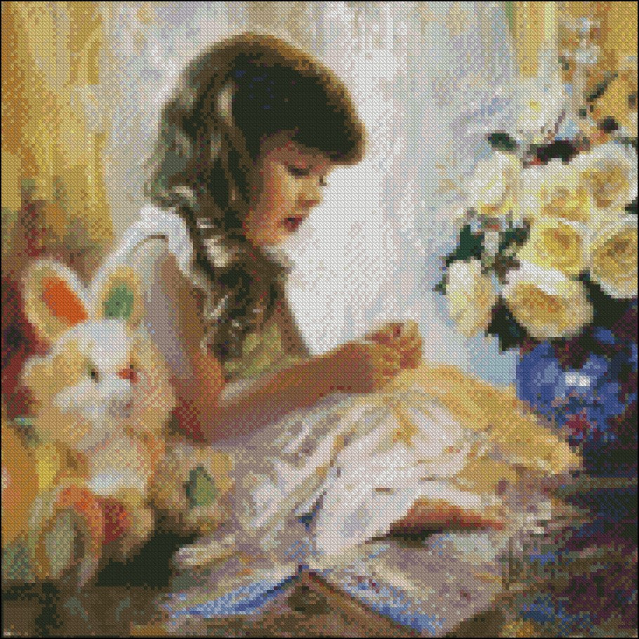 Pretty Girl - Counted Cross Stitch Patterns Embroidery Crafts Needlework DIY Chart DMC Color