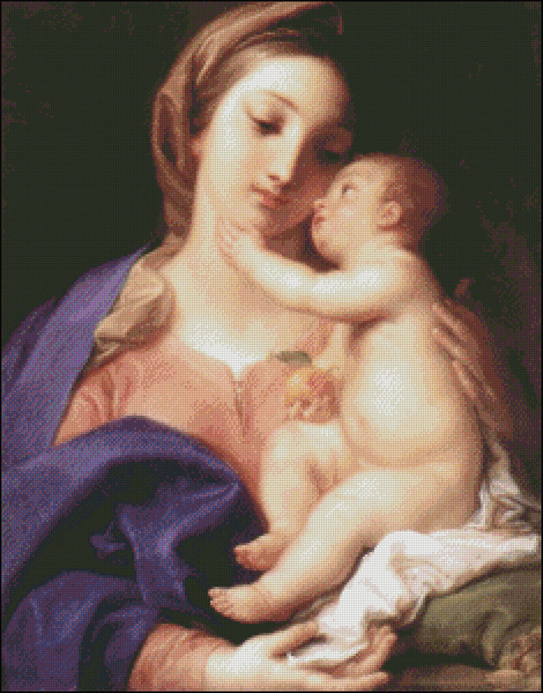 Madonna and Child - Counted Cross Stitch Patterns Embroidery Crafts Needlework DIY Chart DMC Color