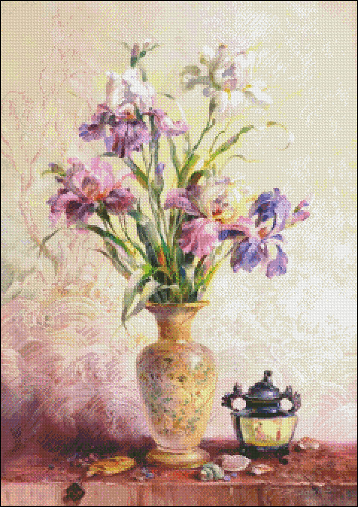 Floral Bouquets - Counted Cross Stitch Patterns Embroidery Crafts Needlework DIY Chart DMC Color