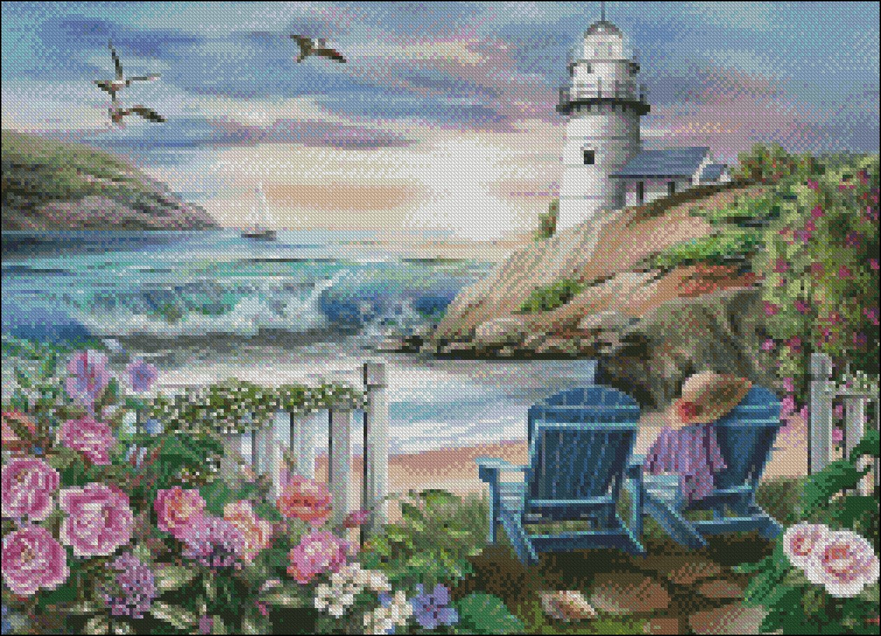 Devon's Cove - Counted Cross Stitch Patterns Embroidery Crafts Needlework DIY Chart DMC Color