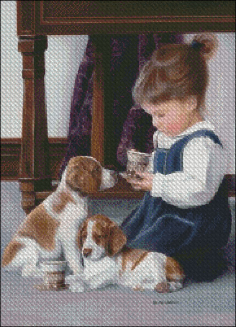 At Tea Time 2 - Counted Cross Stitch Patterns Embroidery Crafts Needlework DIY Chart DMC Color