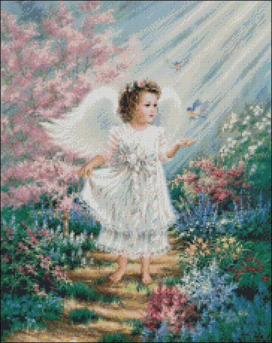 Little Angels 4 - Counted Cross Stitch Patterns Embroidery Crafts Needlework DIY Chart DMC Color