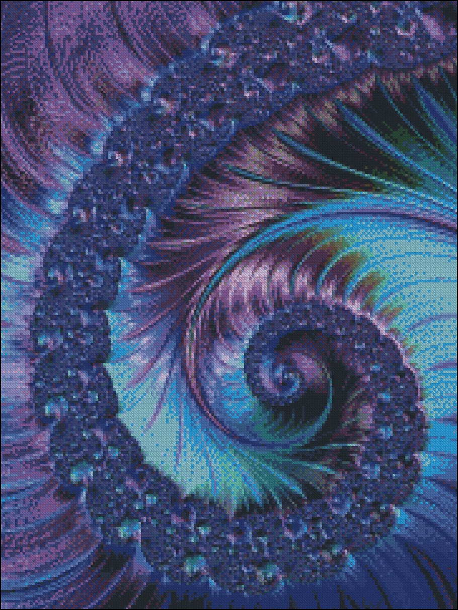 Fractal Spiral 5 - Counted Cross Stitch Patterns Embroidery Crafts Needlework DIY Chart DMC Color