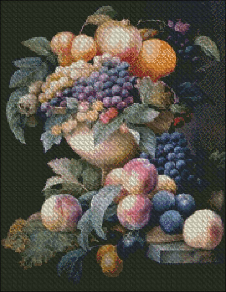 Still Life of Fruit - Counted Cross Stitch Patterns Embroidery Crafts Needlework DIY Chart DMC Color