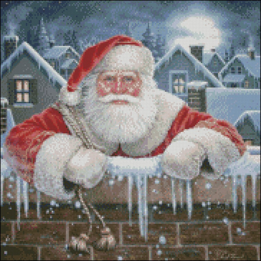 Santa Claus 1 - Counted Cross Stitch Patterns Embroidery Crafts Needlework DIY Chart DMC Color